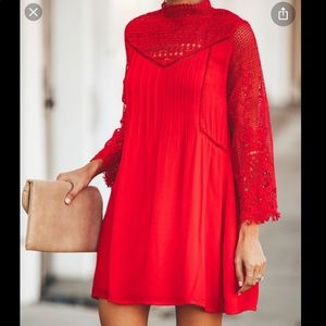City of love pockets crotchet lace dress!❤️
